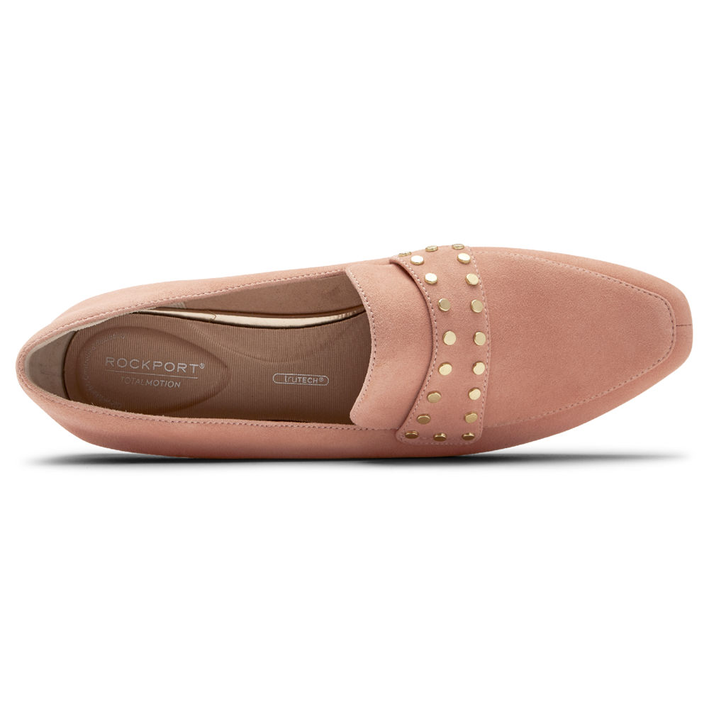 Loafers Rockport Damskie Różowe - Total Motion Laylani Studded - ZV3782160